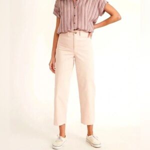 Marine Layer Bridget Slim Wide Leg Crop Pant Size 2 Petite in Peach Whip Pink